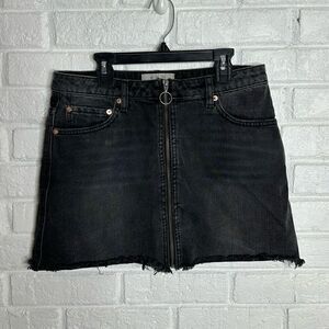 We The Free Free People Haven Zip It Up Mini Skirt Gray Black size 28